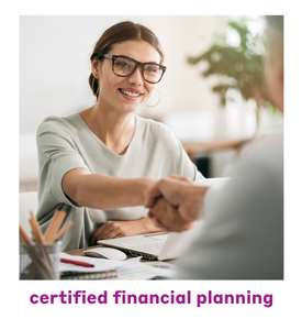 certified financial planning image woman shaking hands